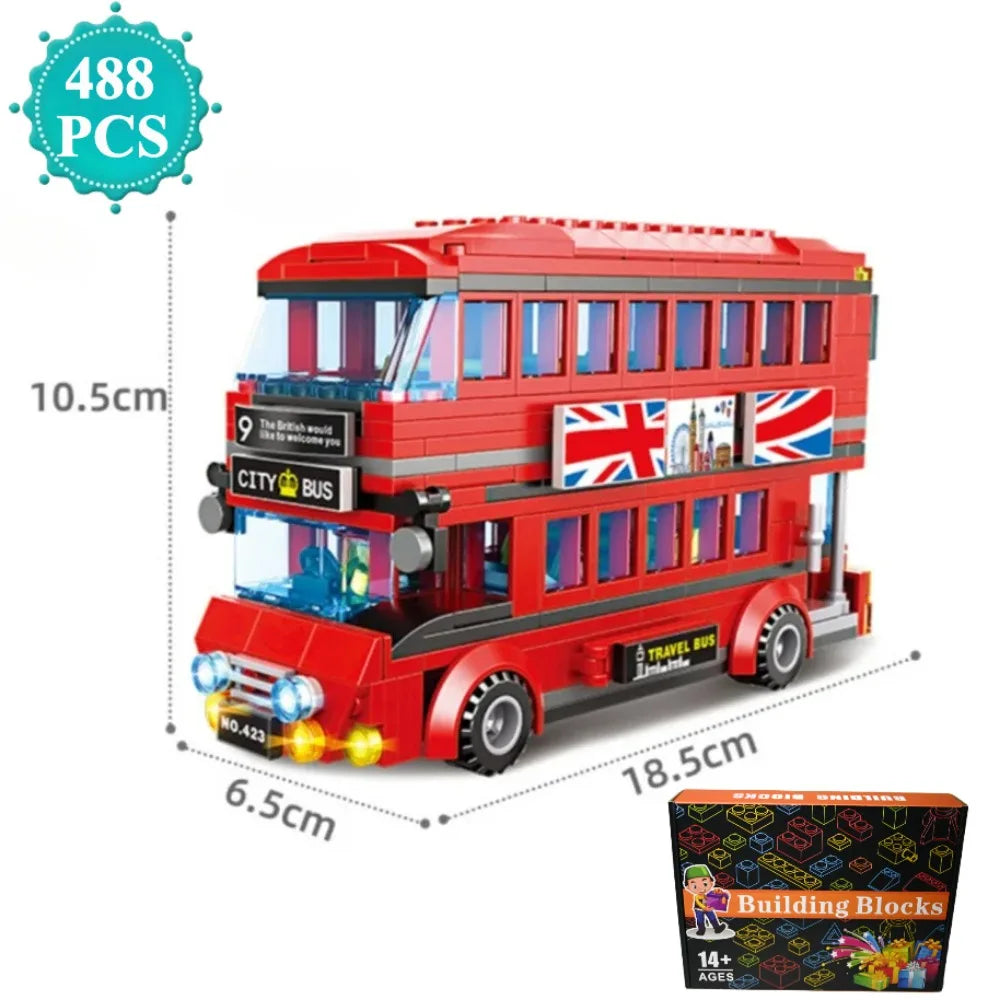 Transporter Truck & Bus Station Building Blocks Set