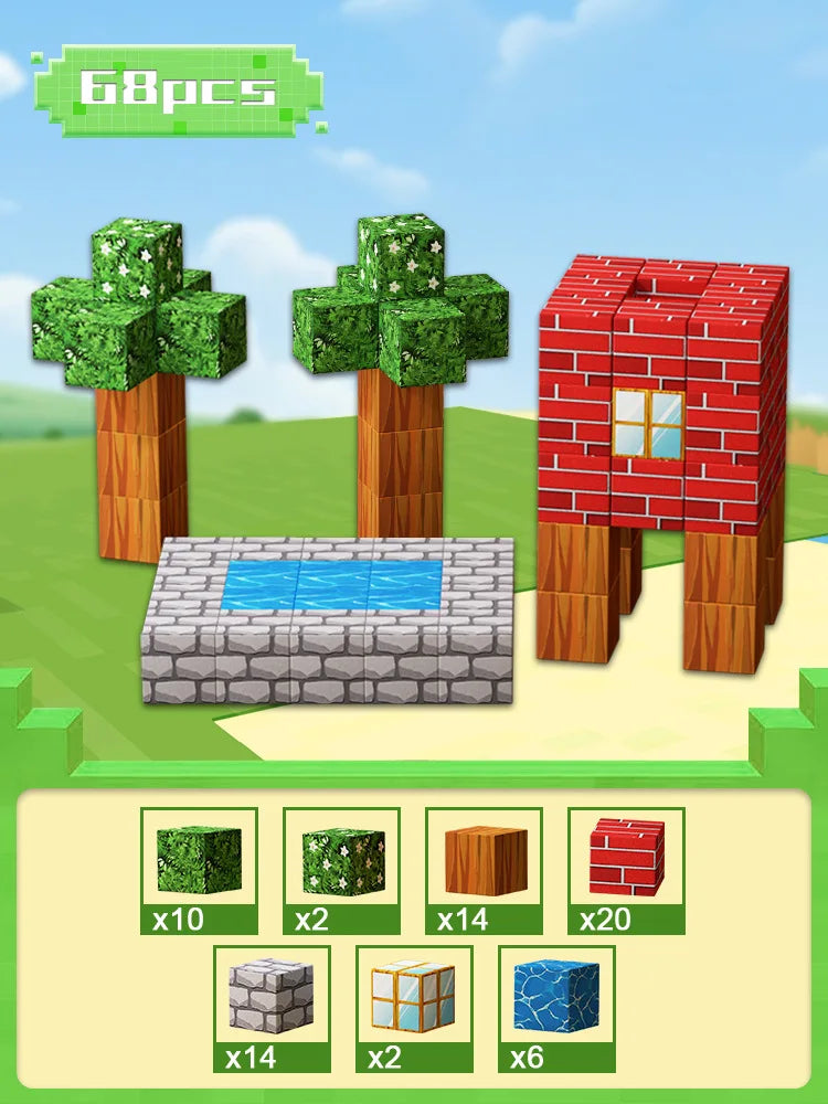 Magnetic Blocks Mine World Construction Set
