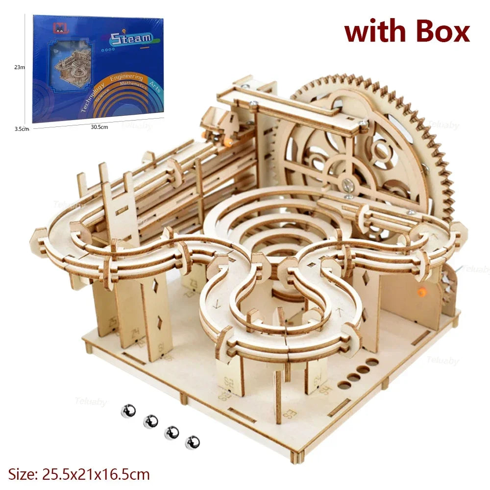 3D Wooden Mechanical Marble Run Puzzle
