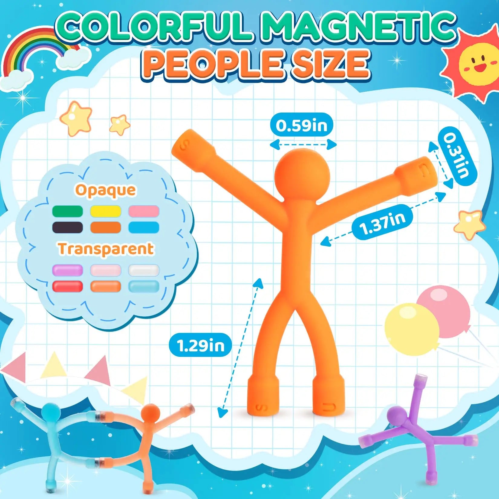 10 Pcs Cute Magnetic People Figures