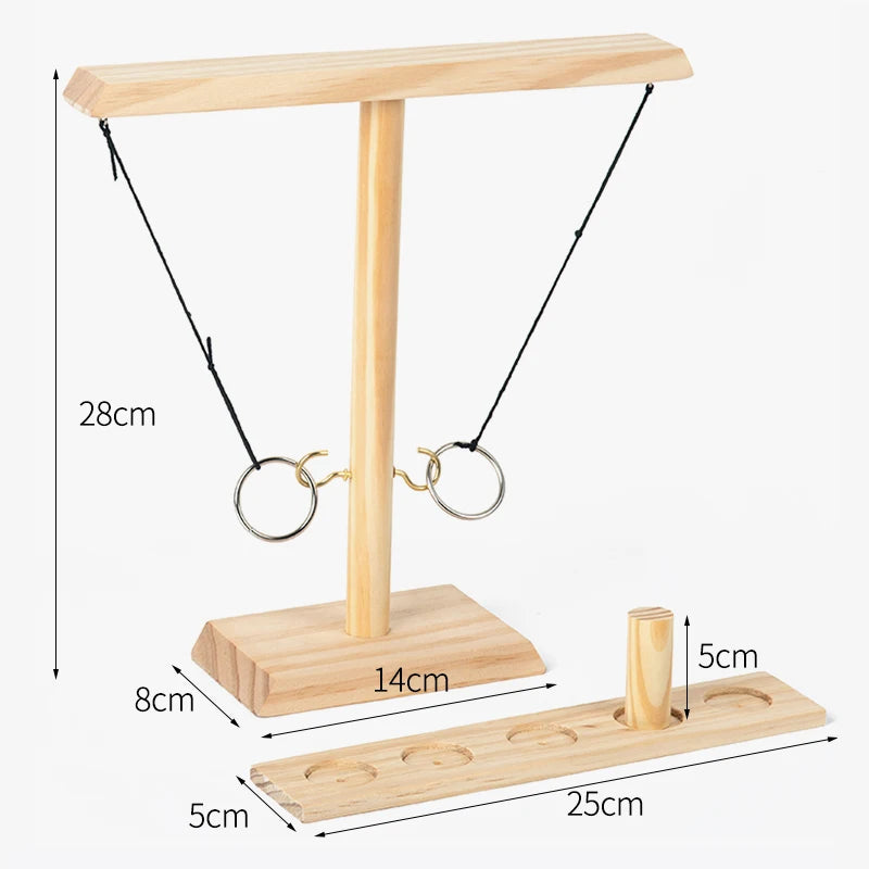 Wooden Ring Toss Game for Adults