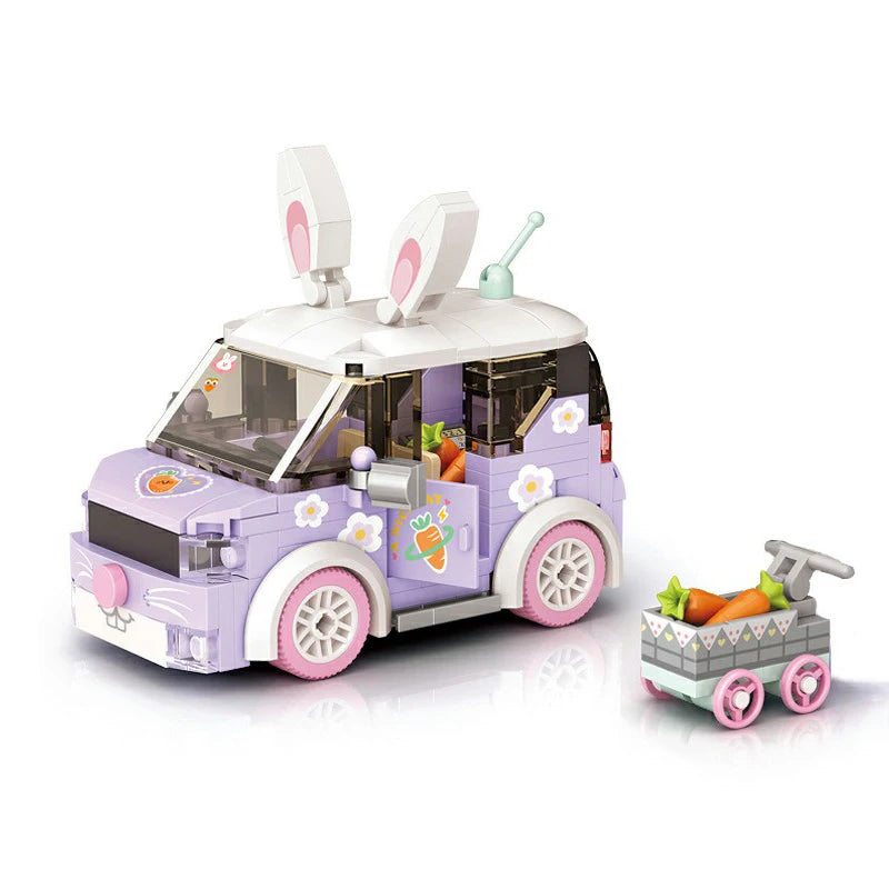 Rabbit Car Building Block Set DIY Cartoon Car Model