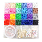 24 Rainbow Color Flat Chip Beads (6mm)