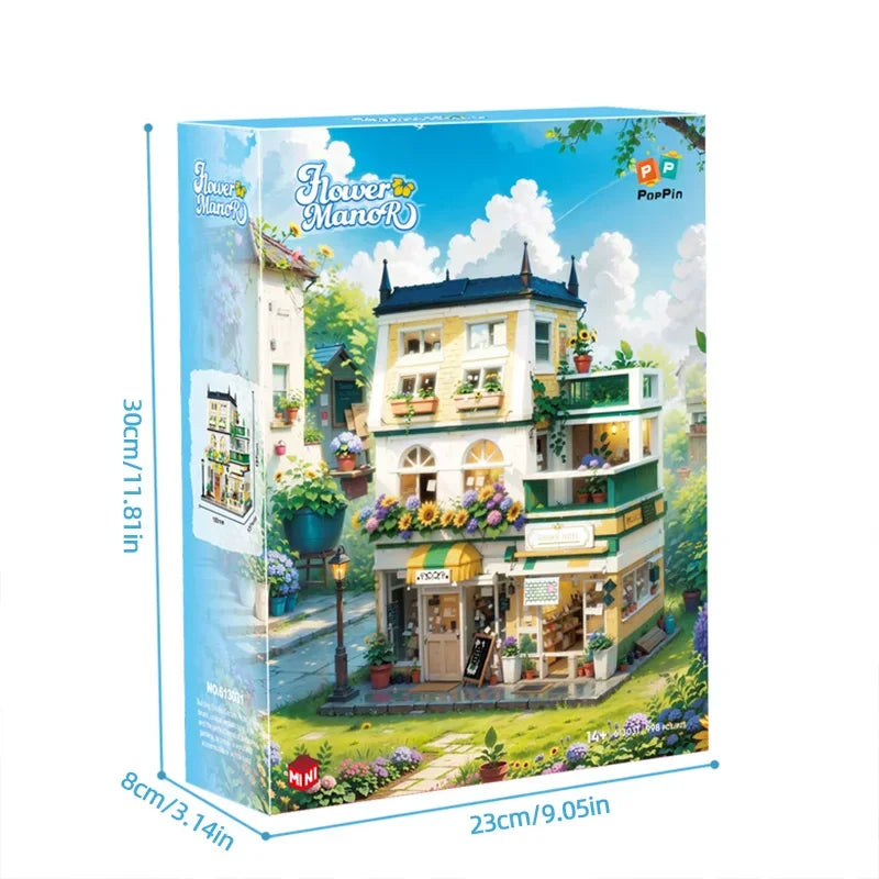 City Flower House Building Blocks Set
