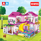 Pink Villa Castle Building Blocks Set