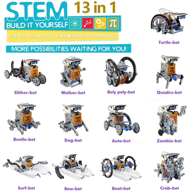 13-in-1 Solar Robot Kit – DIY STEM Educational Toy Main Image