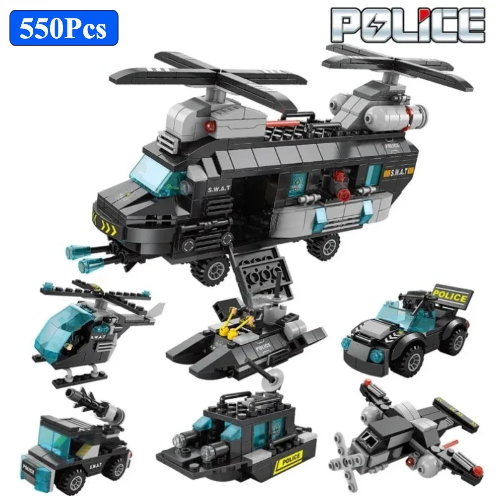 Police Station SWAT Team Military Building Blocks Set