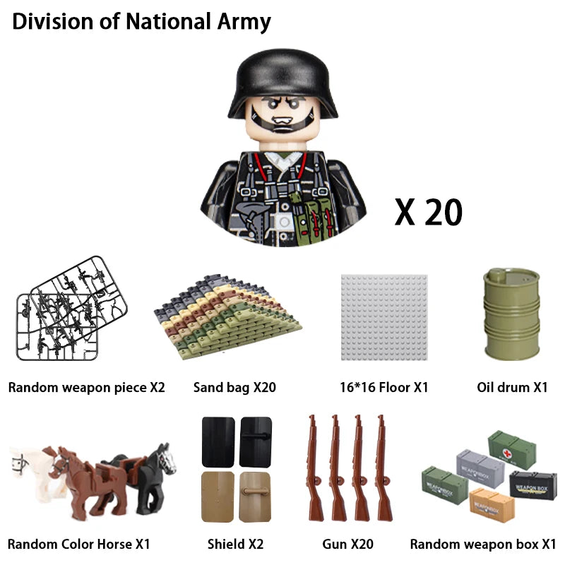 Military Building Block Character – World War II Soldier Mini Doll