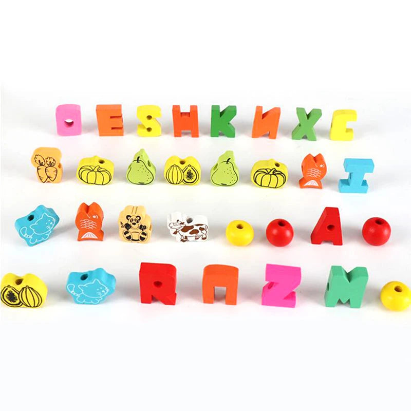 Wooden Montessori Educational DIY Stringing & Threading Toy Set