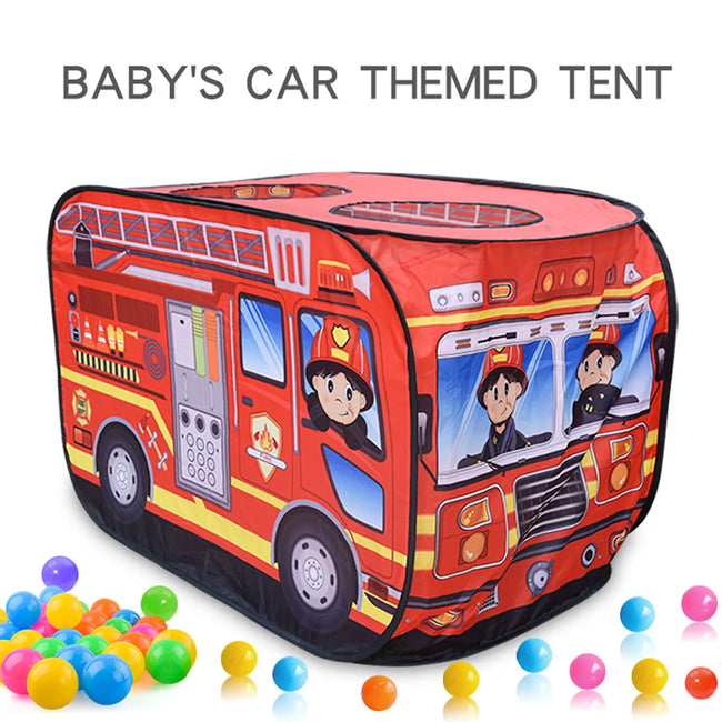 Children’s Fire Truck Car Tent House – Indoor & Outdoor Playhouse Hover Image