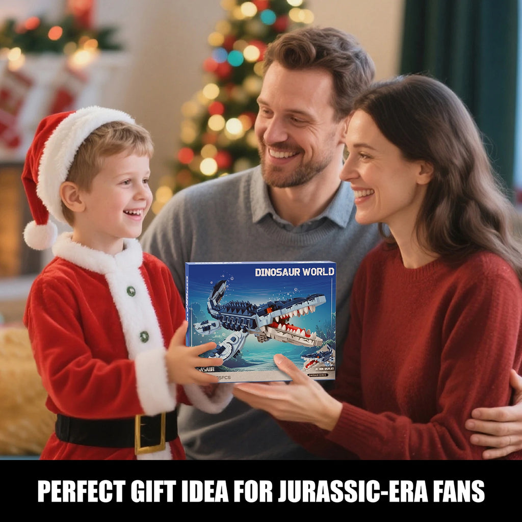 Blue Dinosaur Building Blocks Mosasaurus Model