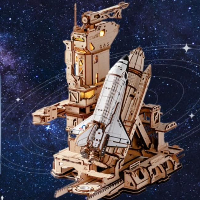 3D Wooden Space Shuttle Puzzle Hover Image