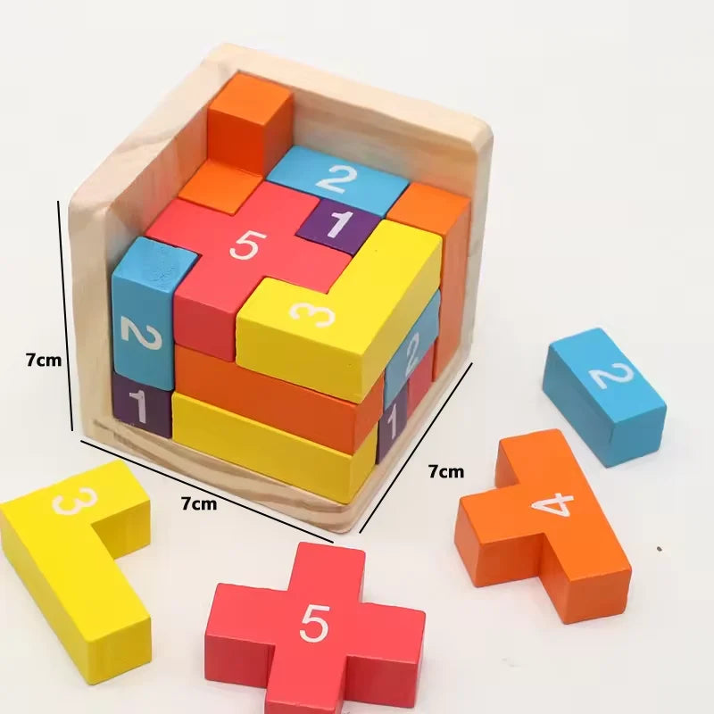 3D Cube Puzzle Luban – Interlocking Creative Educational Wooden Toy