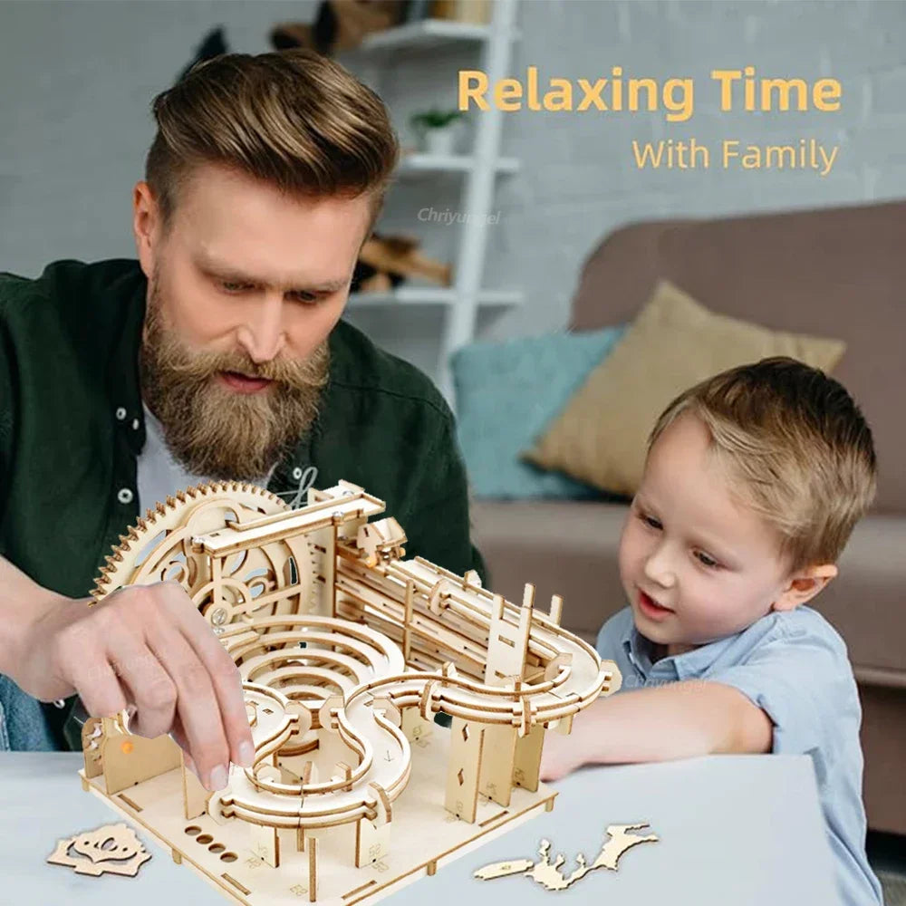 3D Wooden Mechanical Marble Run Puzzle