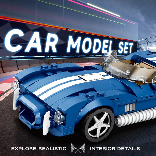 Blue Sport Car Building Block Set Main Image
