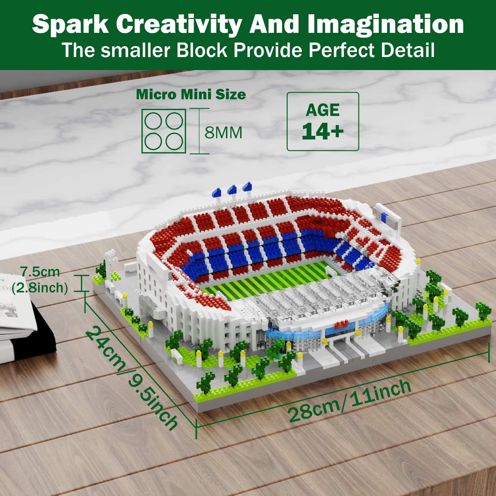 Barcelona Soccer Stadium Micro Blocks Building Set