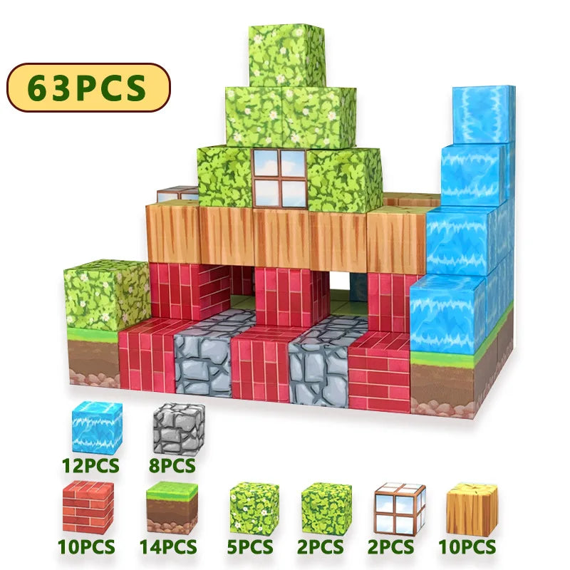 Magnetic Blocks Mine World Construction Set