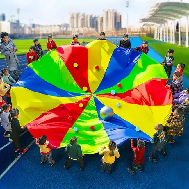 2M/6M Diameter Rainbow Parachute Toy – Outdoor Team Game & Multiplayer Fun Hover Image