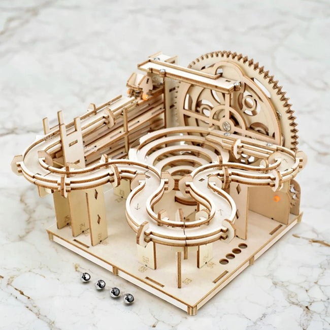 3D Wooden Puzzle Marble Run Set Hover Image