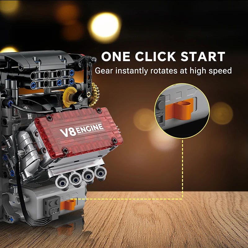 Brick V8 Engine Motorized Simulation Model