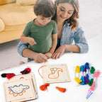 Kids Embroidery Puzzle – Wooden Lacing & Threading Activity Toy