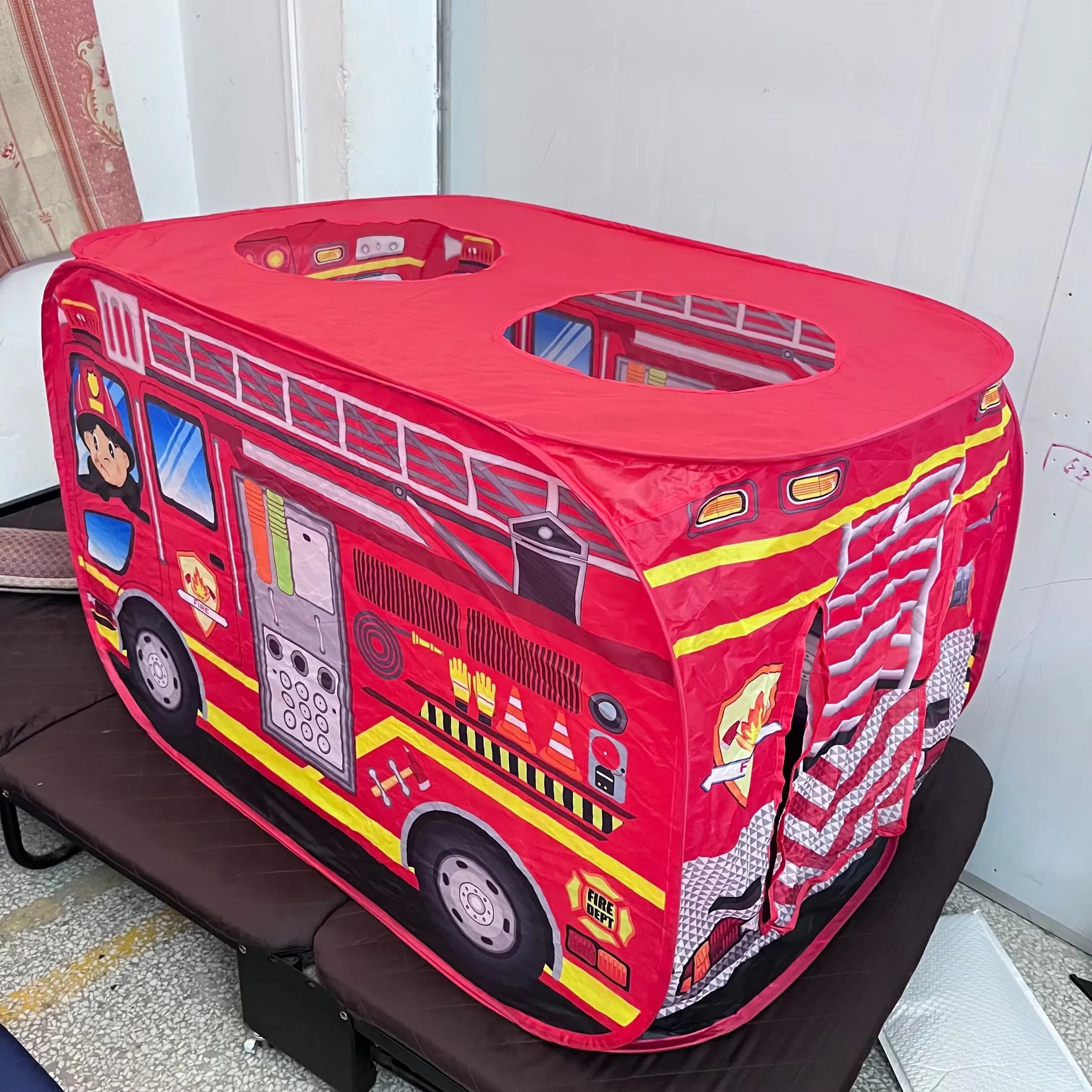 Children’s Fire Truck Car Tent House – Indoor & Outdoor Playhouse