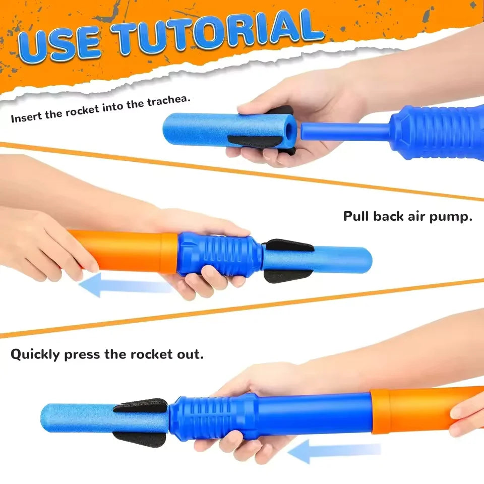 Hand-Propelled Rocket Launcher Toy Set