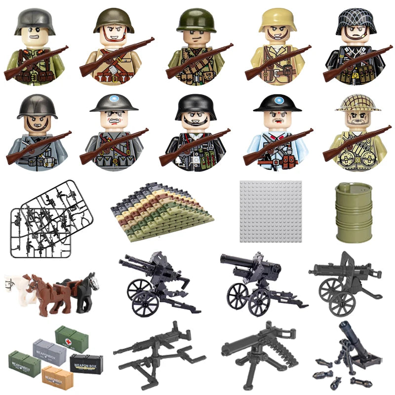 Military Building Block Character – World War II Soldier Mini Doll