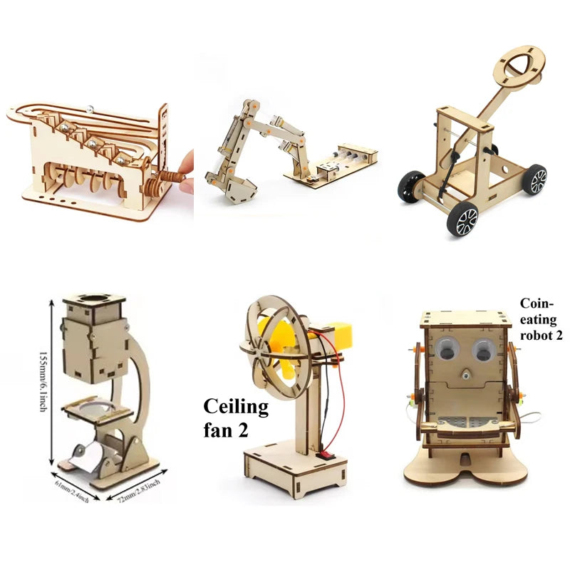 DIY Microscope Excavator Fan Robot Model Kit