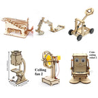 DIY Microscope Excavator Fan Robot Model Kit