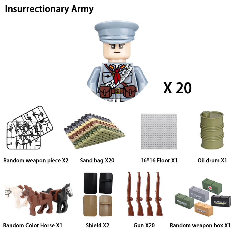 Military Building Block Character – World War II Soldier Mini Doll