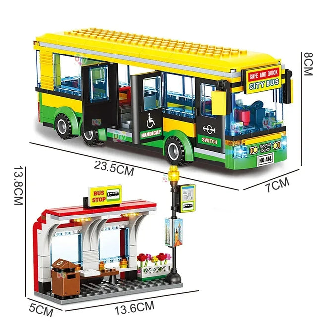 Transporter Truck & Bus Station Building Blocks Set Main Image