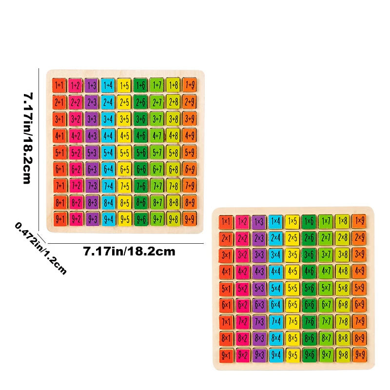 Wooden Multiplication Table & Number Game Board Set