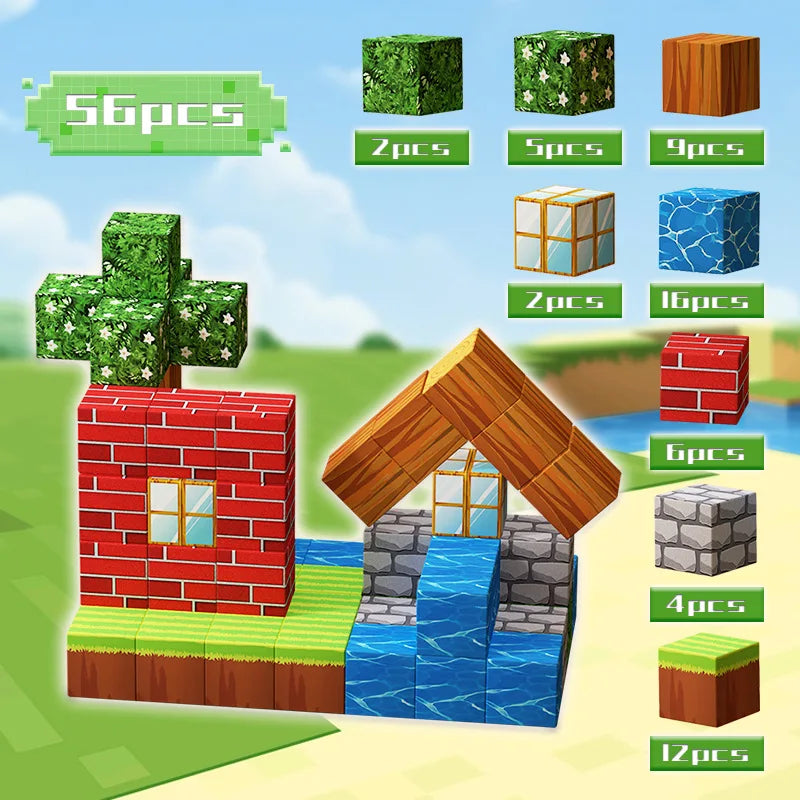 Magnetic Blocks Mine World Construction Set