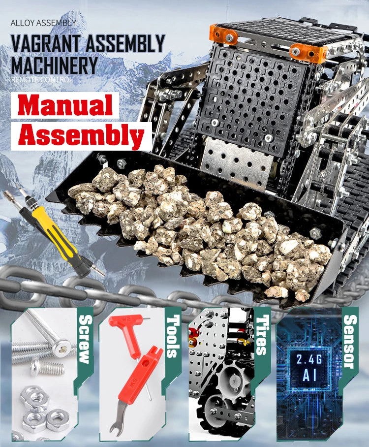 Alloy Bulldozer Robot Construction Set