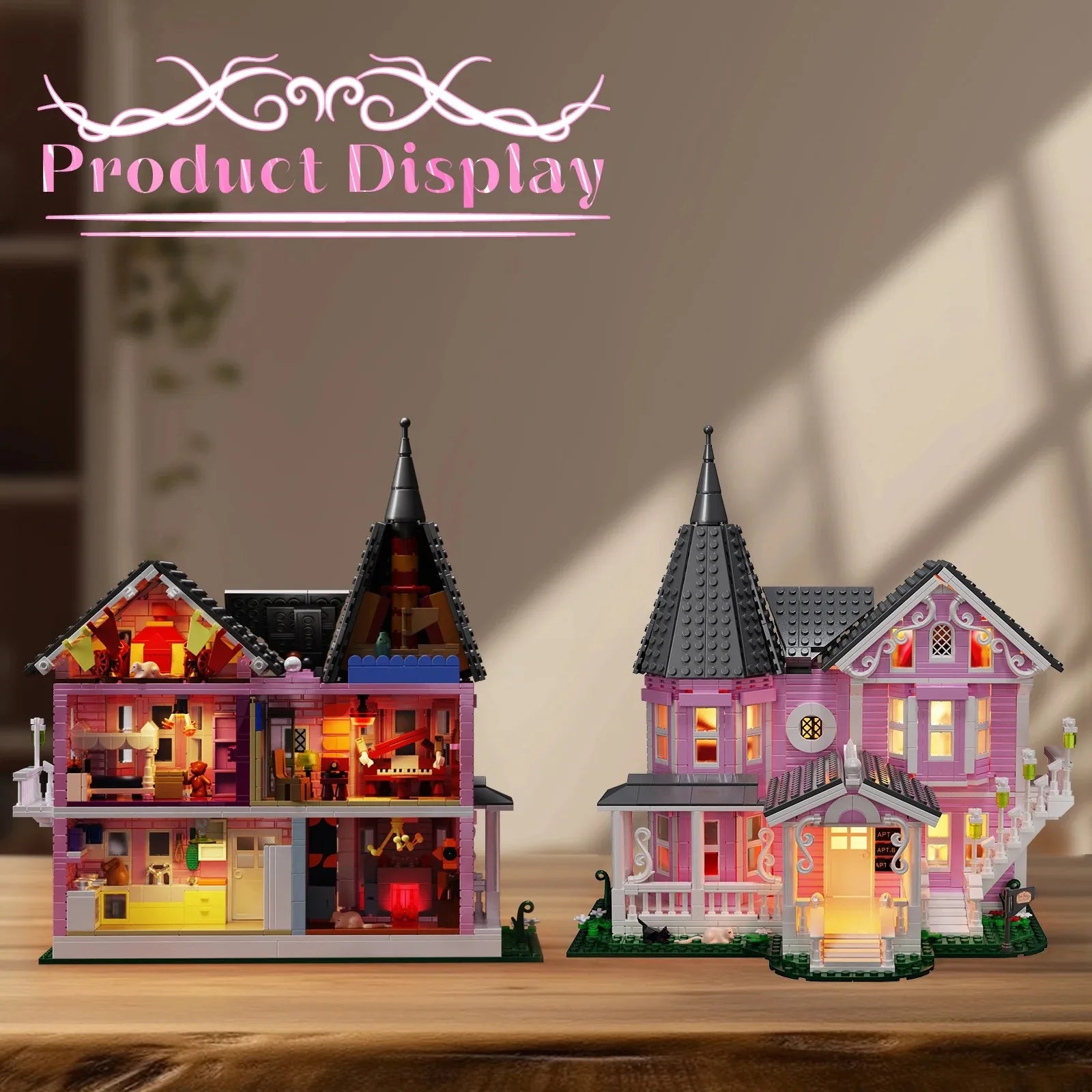 Coraline-Inspired Pink Palace Building Block Set
