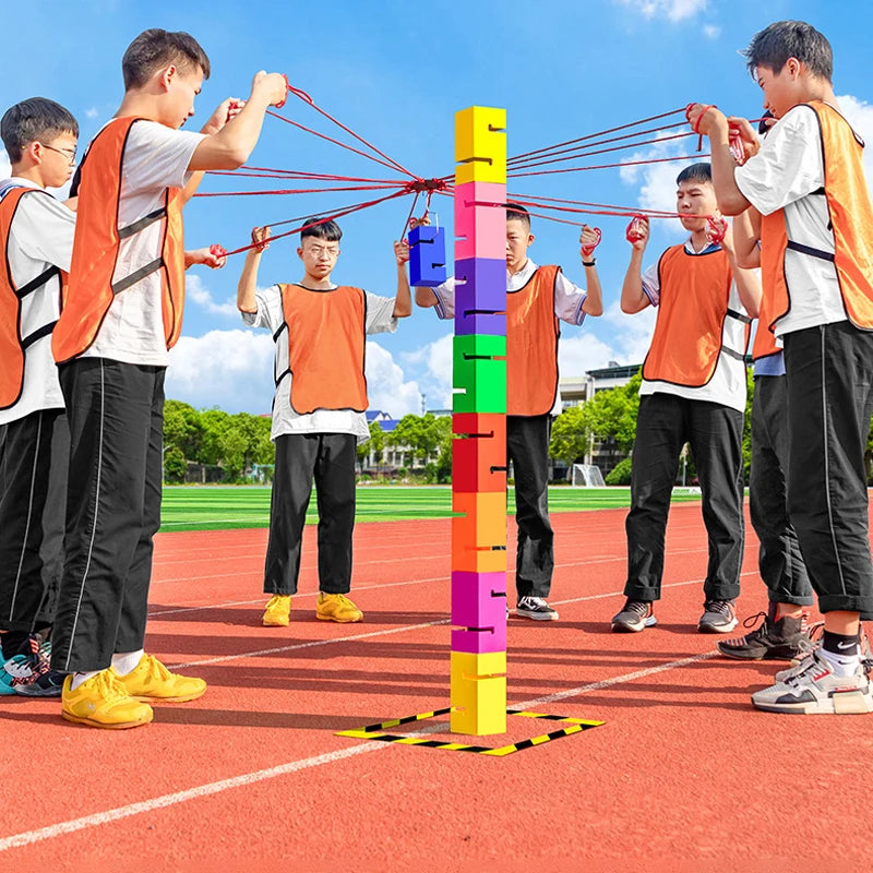 Building Tower Together – Team Collaboration & Outdoor Fun Game