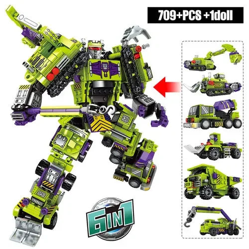 6-in-1 Deformation Car Assembly Building Blocks Set