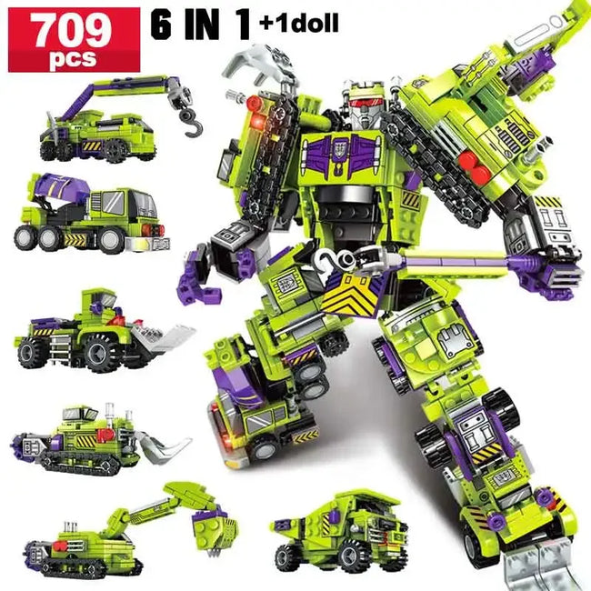 6-in-1 Deformation Car Assembly Building Blocks Set Hover Image