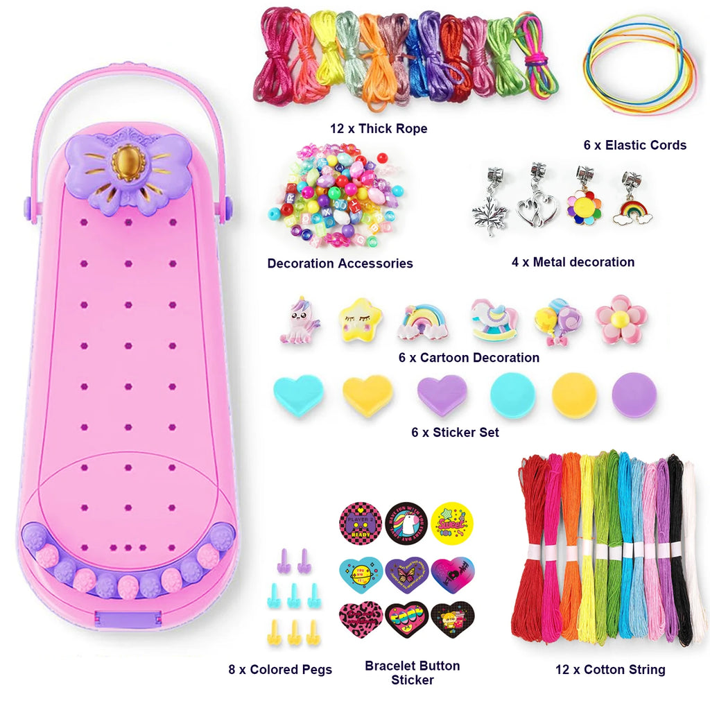 DIY Bracelet Making Kit for Girls - Children's Art And Craft Jewelry Rope Weaving Set Toy Suitable for Ages 6-12 Gift
