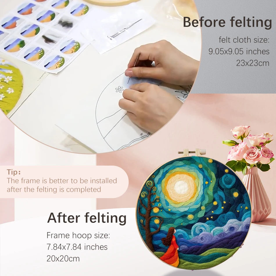 CHENISTORY Wool Felting Painting Kit