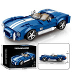 Blue Sport Car Building Block Set