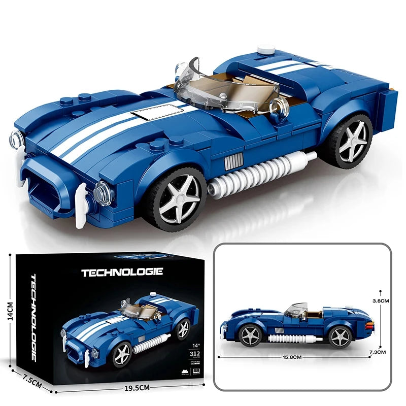 Blue Sport Car Building Block Set