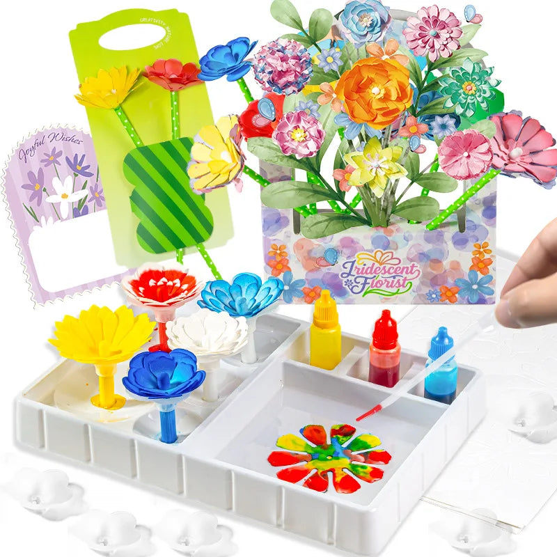 Color Flowers DIY Decoration Building Blocks Set