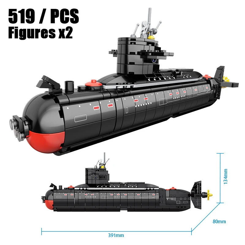 Nuclear Submarine Building Blocks Kit