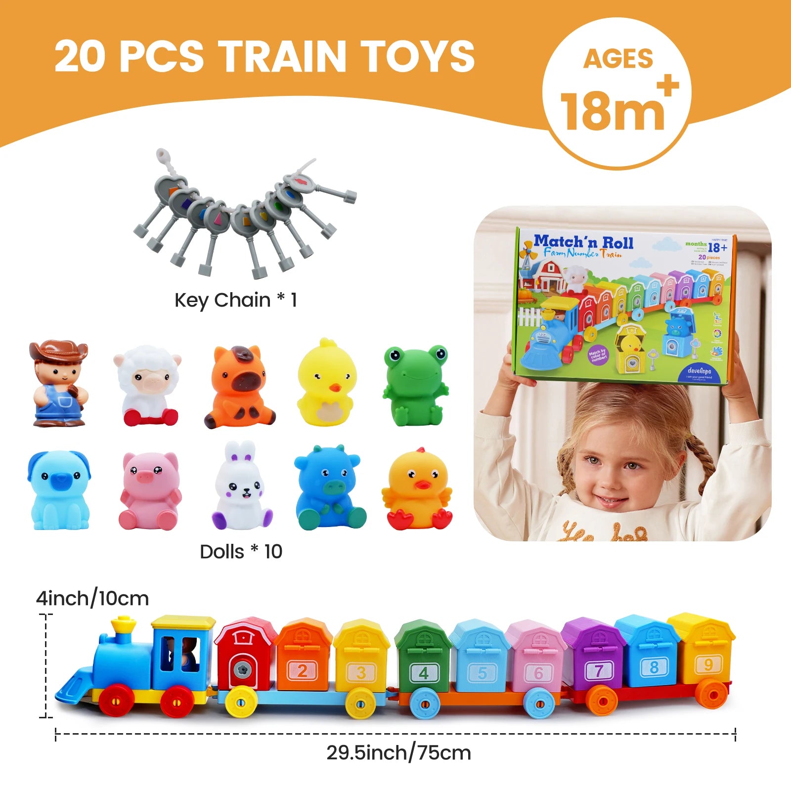 Montessori Farm Train & Surprise Party Set for Toddlers