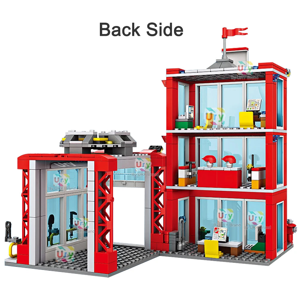 City Fire Station Building Blocks Set